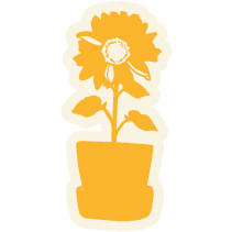 potted sunflower graphic