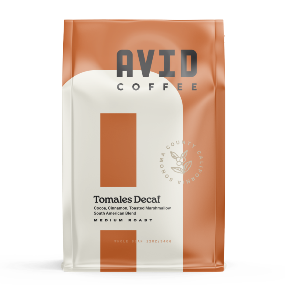 Avid Tomales Coffee Bag. Decaf should be delicious. We expect a lot from it and search to find a coffee (or coffees) that will fit the bill. If you are the kind of coffee drinker who doesn’t want to stop because it is late in the evening, you need Tomales Decaf in your life.