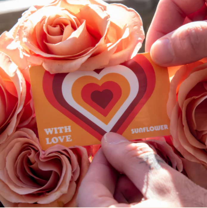 With Love, Sunflower Caffe "Physical Sunflower Gift Card"