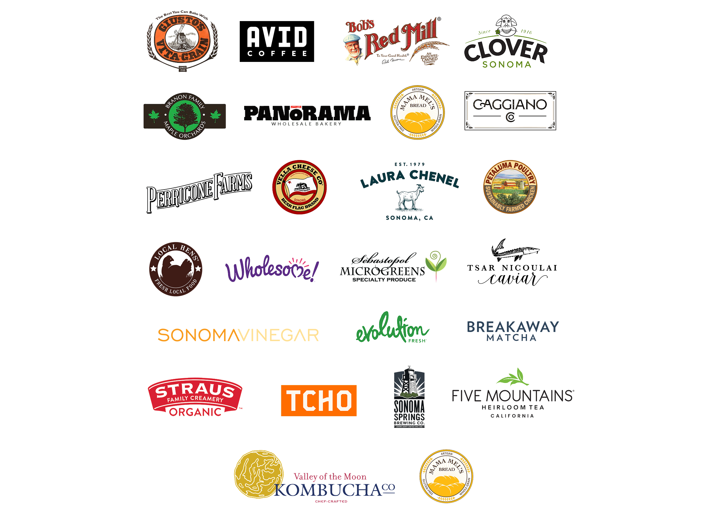 Collection of various brand logos on a white background