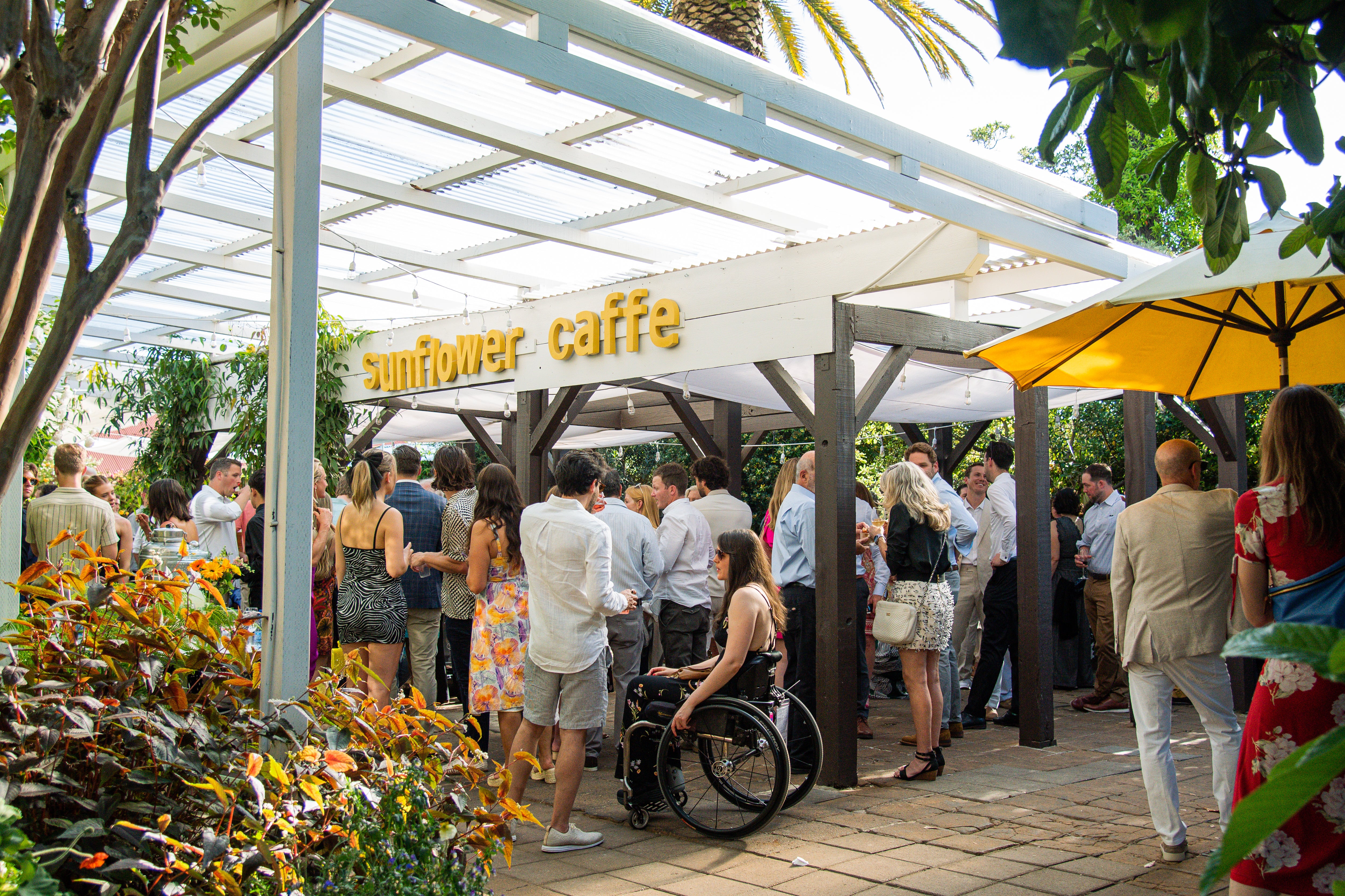 The sunflower patio during an event