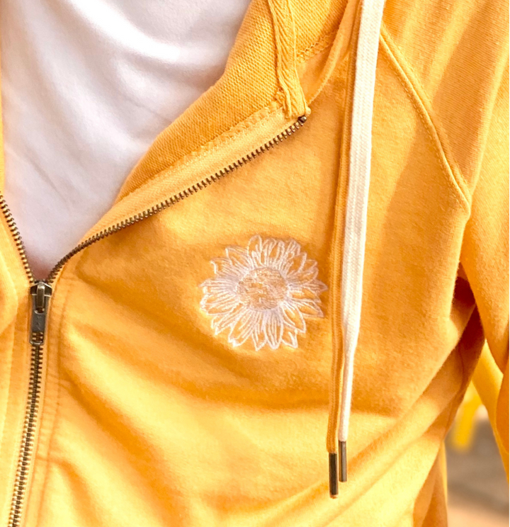 Embroidered Sunflower Hoodie